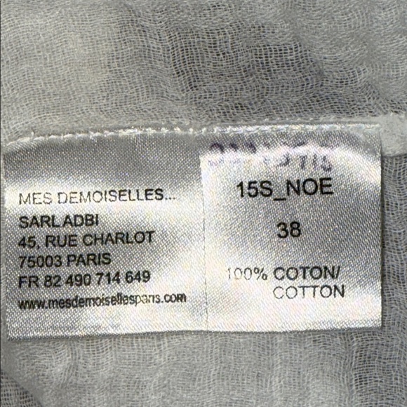 Mes Demoiselles Gauzy 100% Cotton Embroidered Bohemian Top SZ 38 - Picture 9 of 9